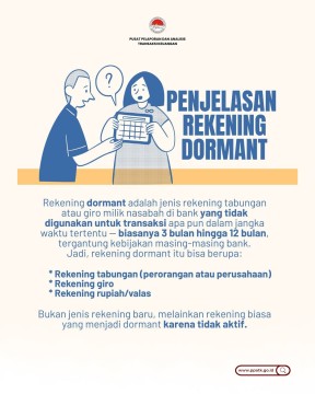 Pengertian rekening dormant. [Instagram]